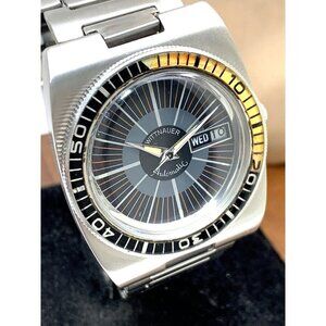 Wittnauer Men's Watch 1003-W100 Diver Vintage Automatic Black Dial Day D…